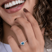 Zircon Aqua Heart Ring