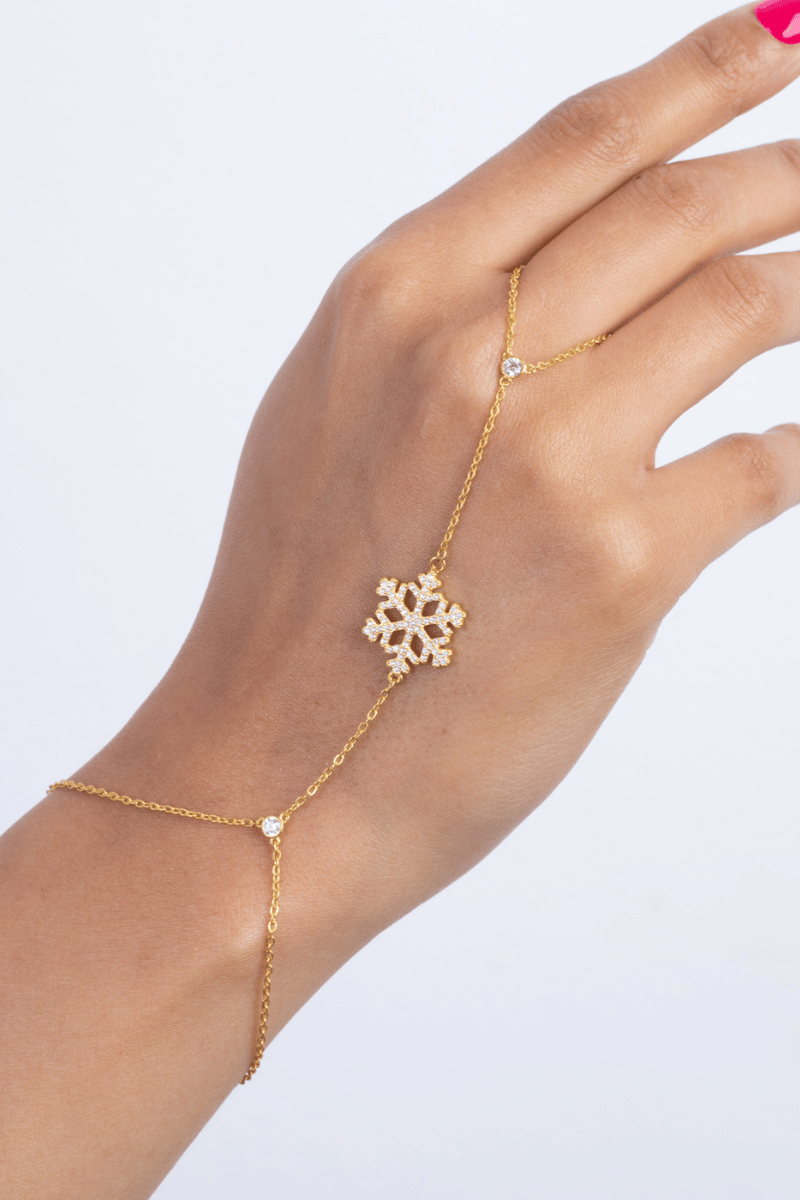 Zircon Snowflake Gold Plated Handchain