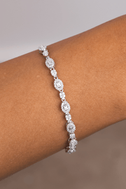 Zircon Circles & Oval Bracelet