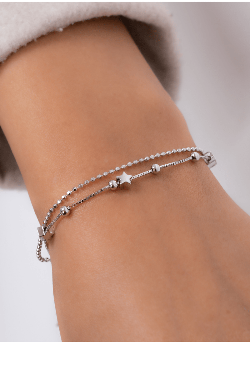 Star & Ball Double Layer Bracelet