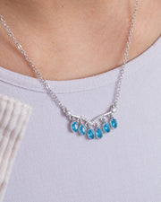 Zircon Ovals Aqua Necklace