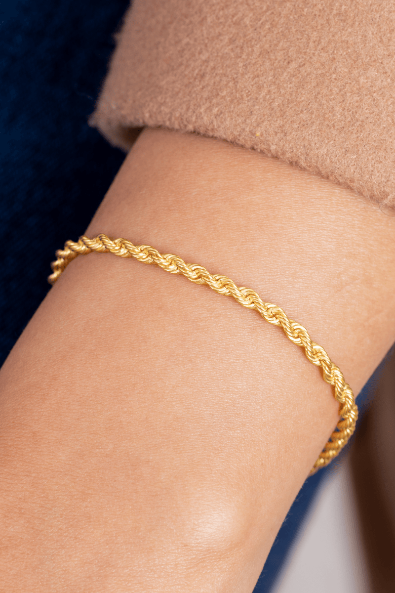 Rope Chain Gold Plated Bracelet