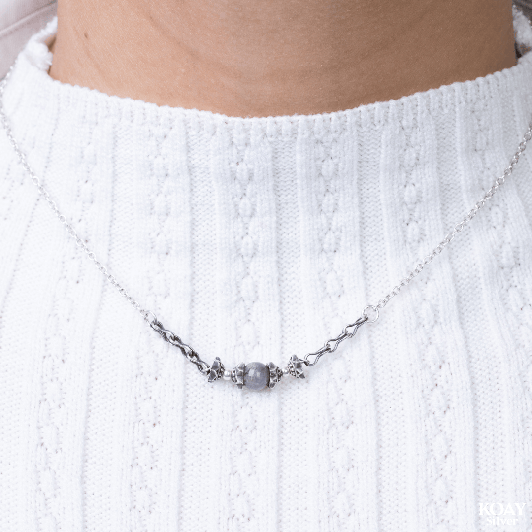 Arabic Grey Stone Necklace