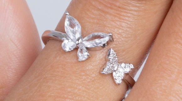 Zircon Two Butterfly Ring