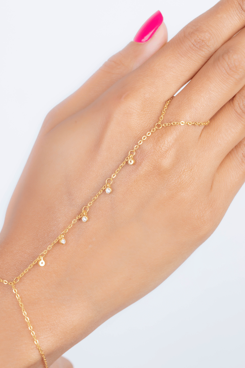 Zircons (01) Gold Plated Handchain