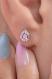 Oval Zircon (01) Rose Earring