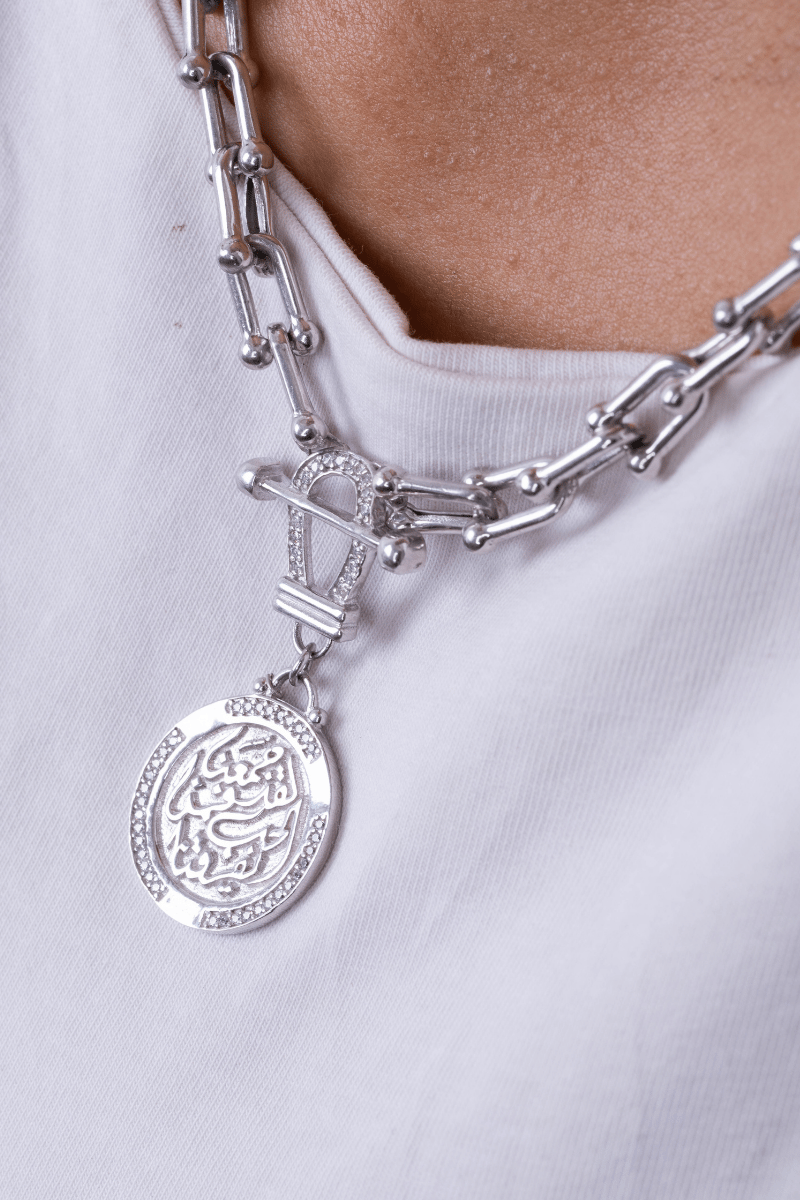 Zircon Arabic Link Chain Necklace