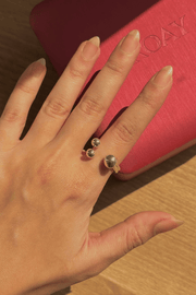 Plain Balls Double Layer Ring