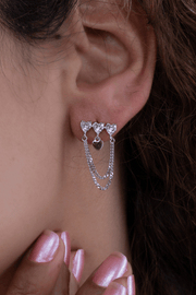 Zircon Three Heart Earring
