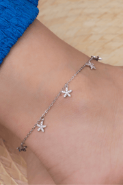 Zircon Flower (01) Anklet