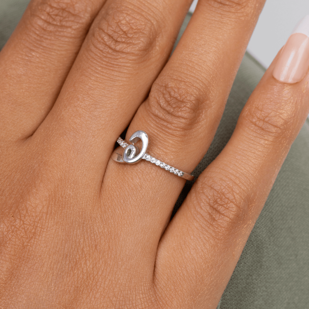 Zircon Letter Ring