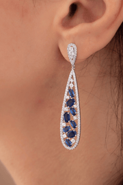 Zircon Oval Navy (02) Earring