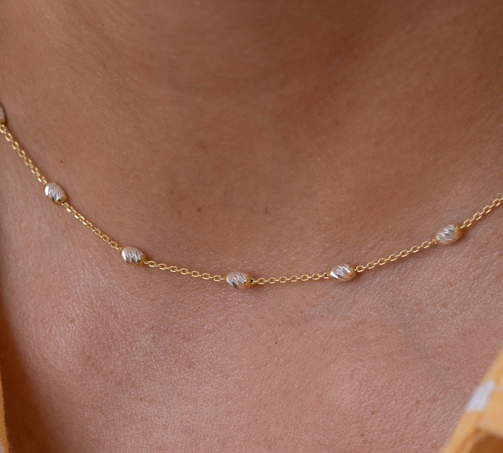 Ovals Mix Gold Necklace
