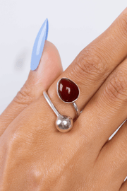 Ball & Brown Oval Ring