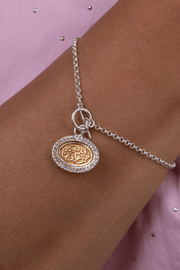 Zircon Allah Hafiz Mix Gold Bracelet