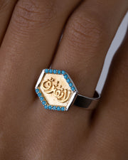 Zircon Turquoise La Nftrak Gold Plated Ring