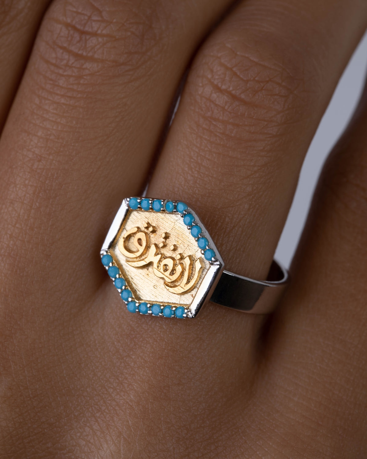 Zircon Turquoise La Nftrak Gold Plated Ring