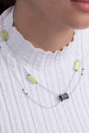 Double Layer Jad Limon Necklace