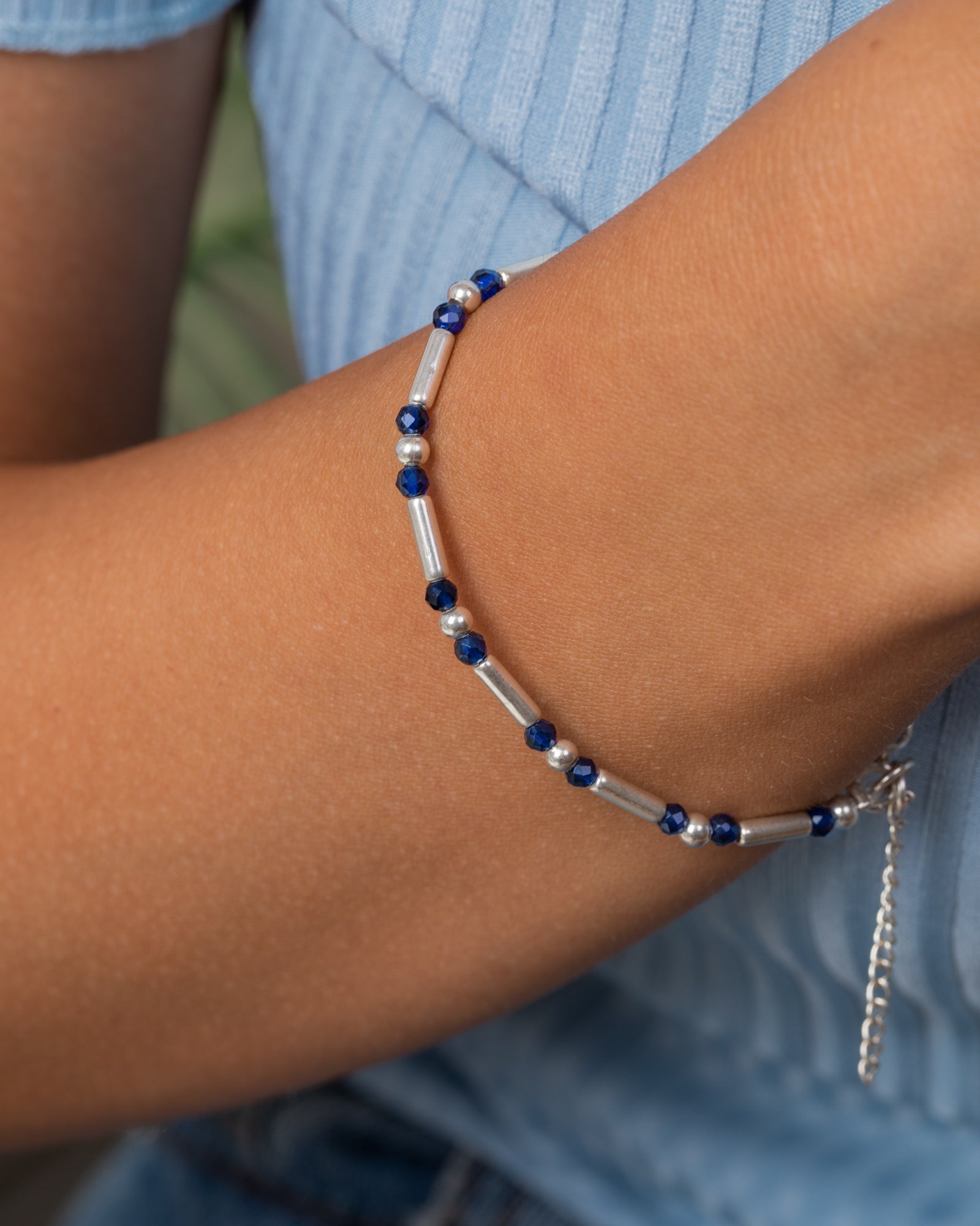 Navy and Silver TS Bracelet