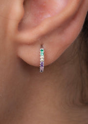 Colored Zircons Hoop (03) Earring