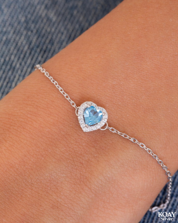 Aqua Heart Zircon (02) Bracelet