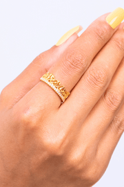 Zircon Arabic (03) Gold Plated Ring