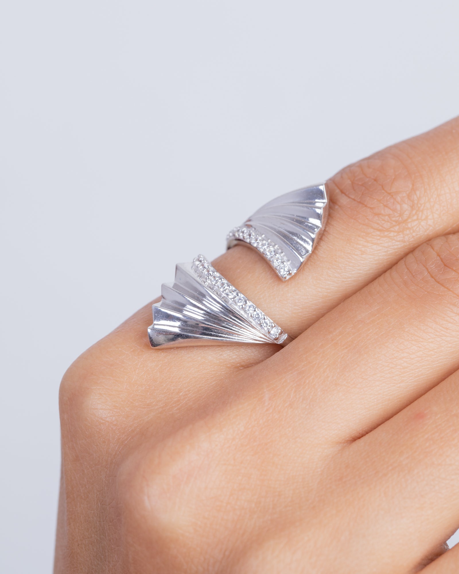 Zircon Double Fan Ring