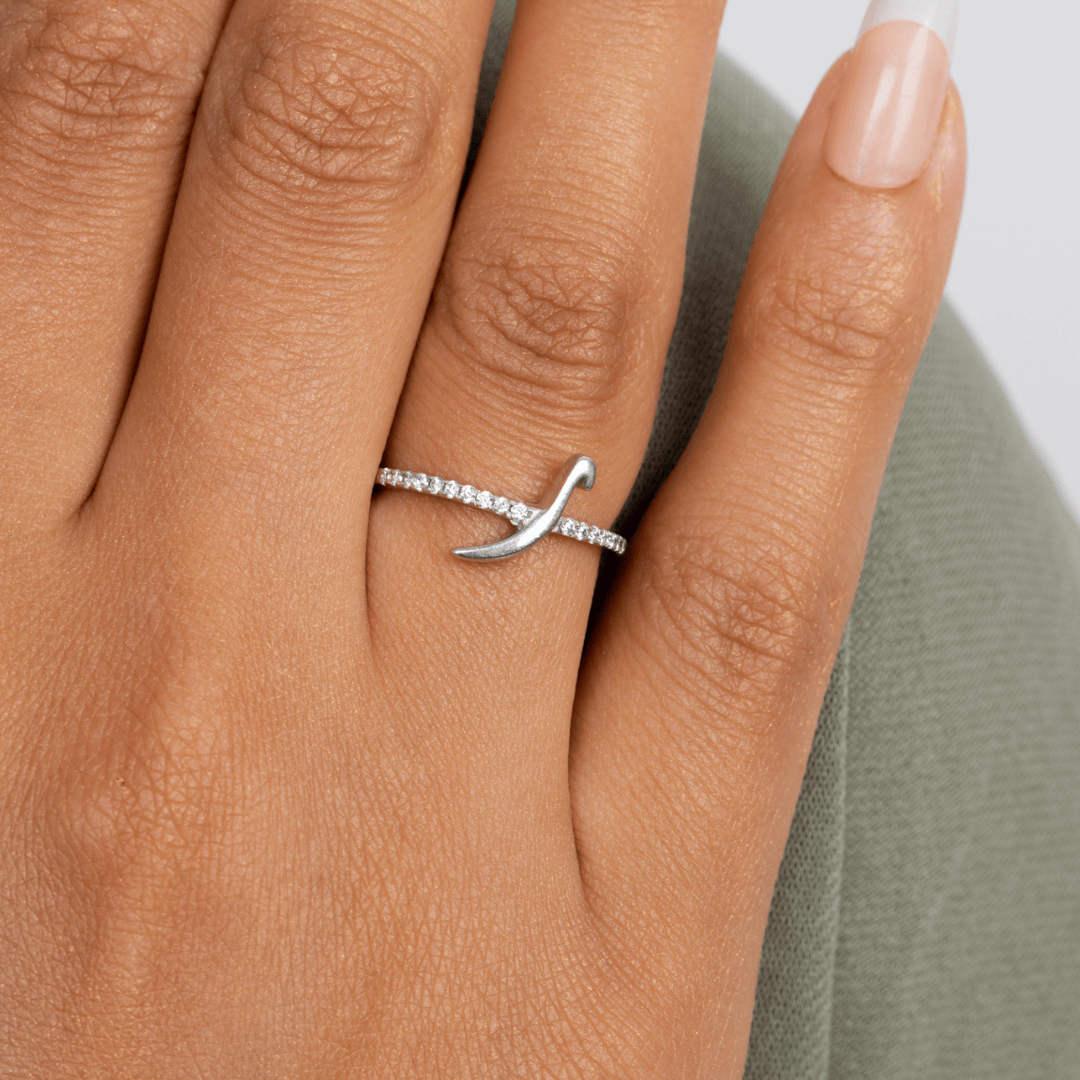 Zircon Letter Ring
