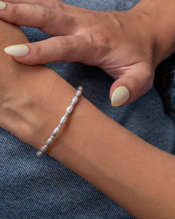 Big Silver Oval Bracelet