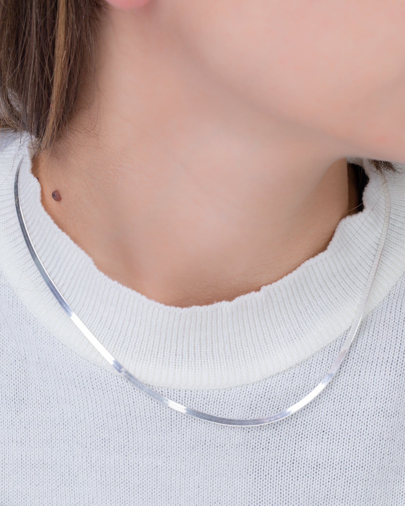 Herringbone Flat Snake Chain Necklace