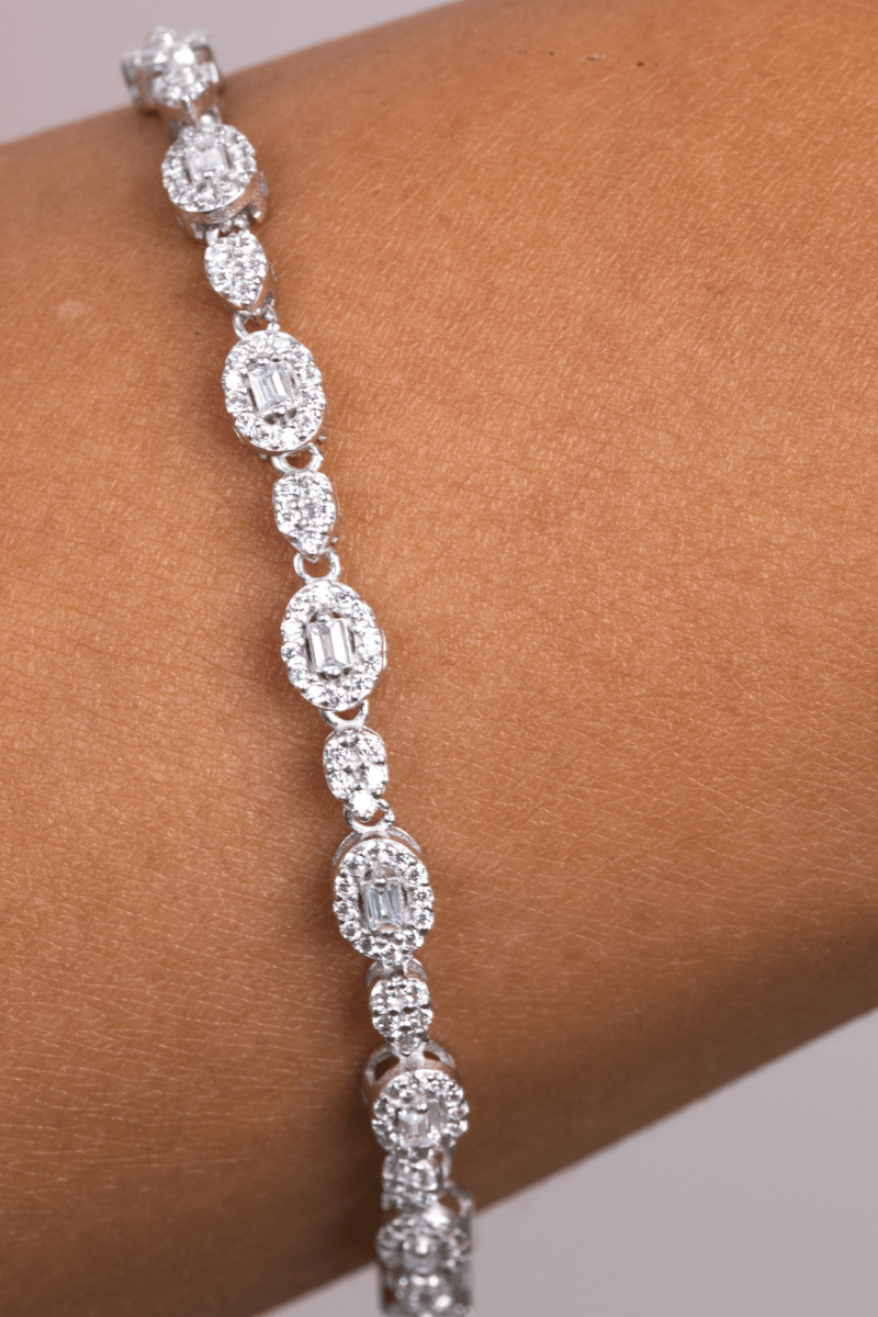 Zircon Circles & Oval Bracelet