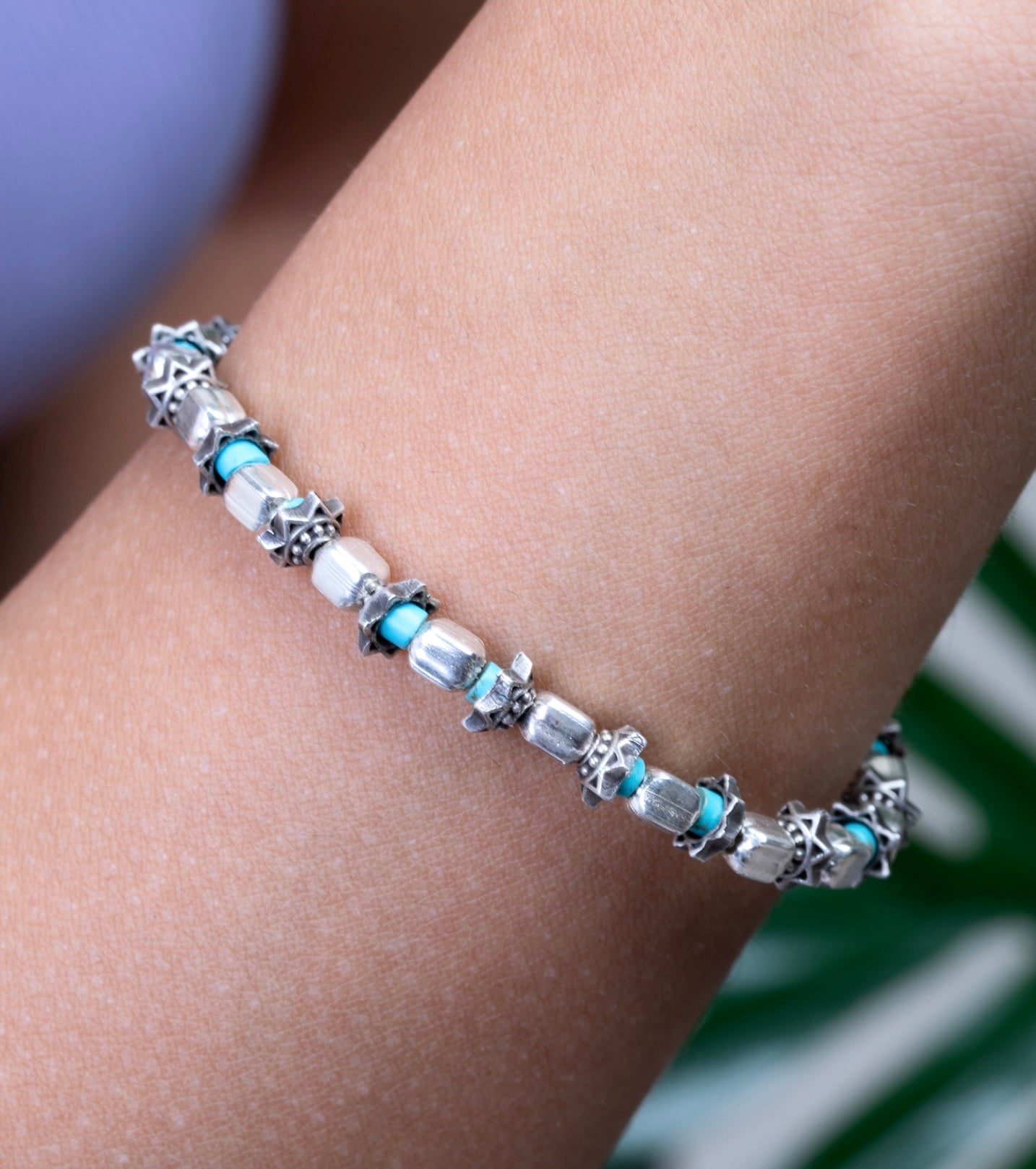 Square and Turquoise Bracelet