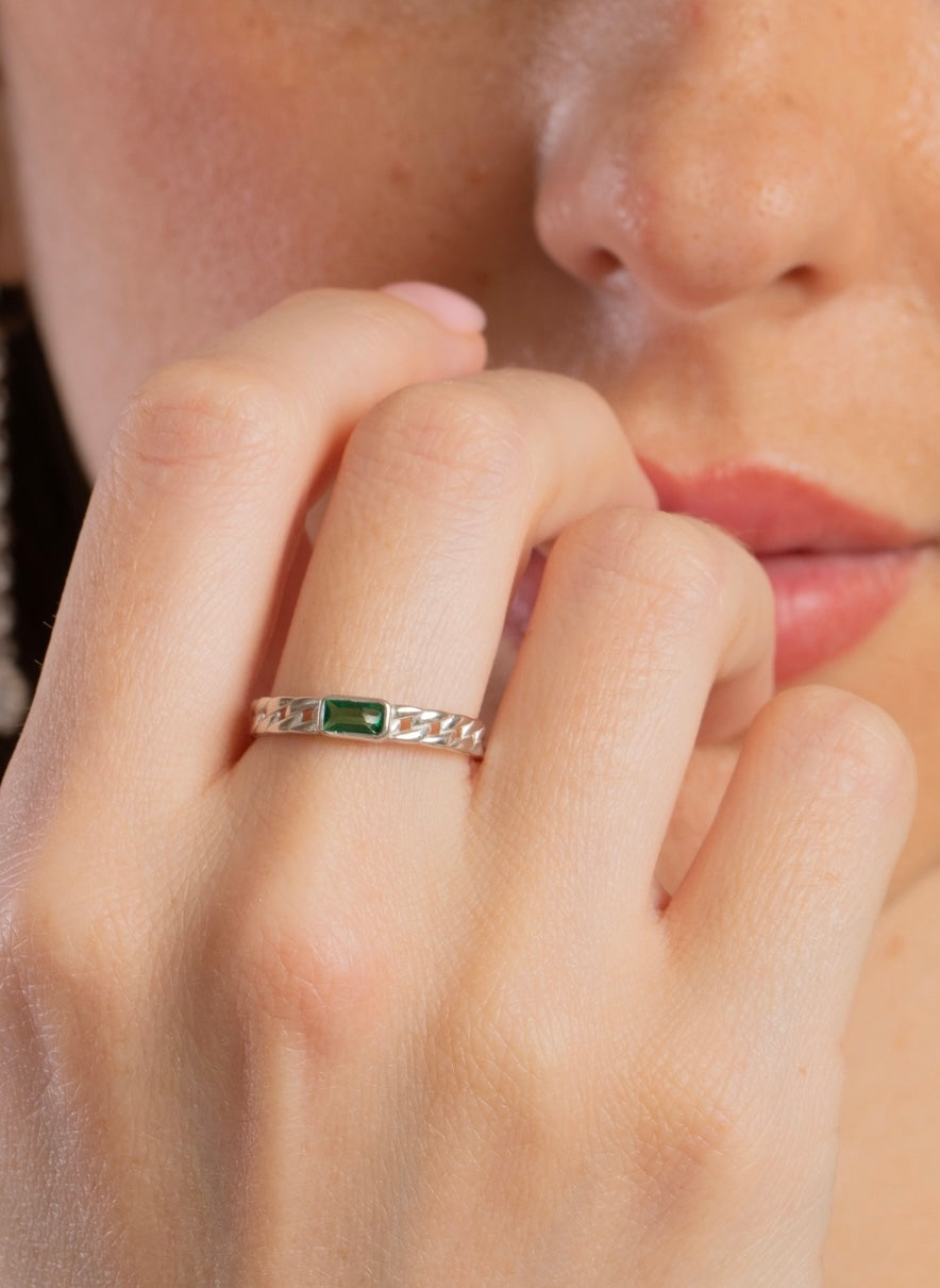 Zircon (0101-Green) Ring