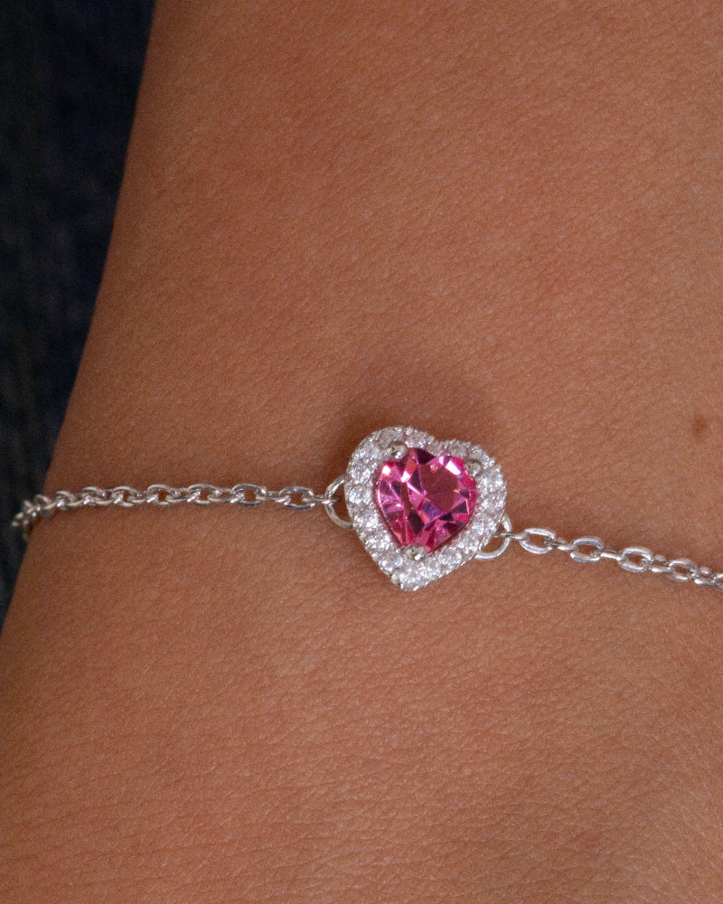 Pink Heart Zircon (02) Bracelet