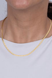 Herringbone Flat Chain (01) Gold Plated Necklace