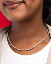 Big Silver Oval Necklace
