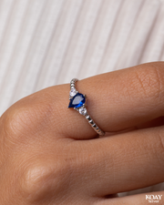 Navy Oval Zircon R