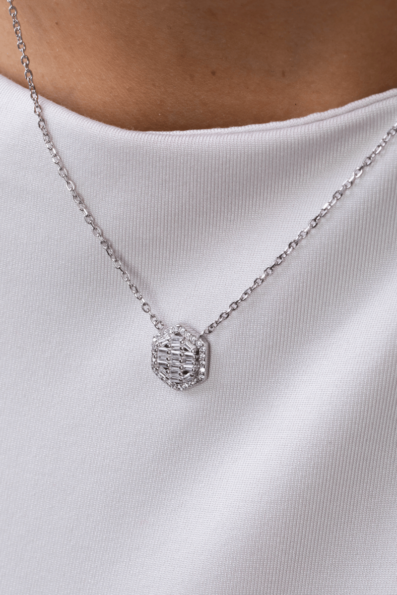 Zircon Octagon Necklace