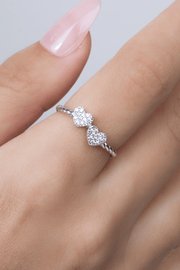 Zircon Double Heart Ring