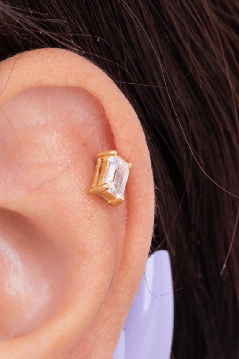 Zircon Diamond (030) Gold Plated Earring