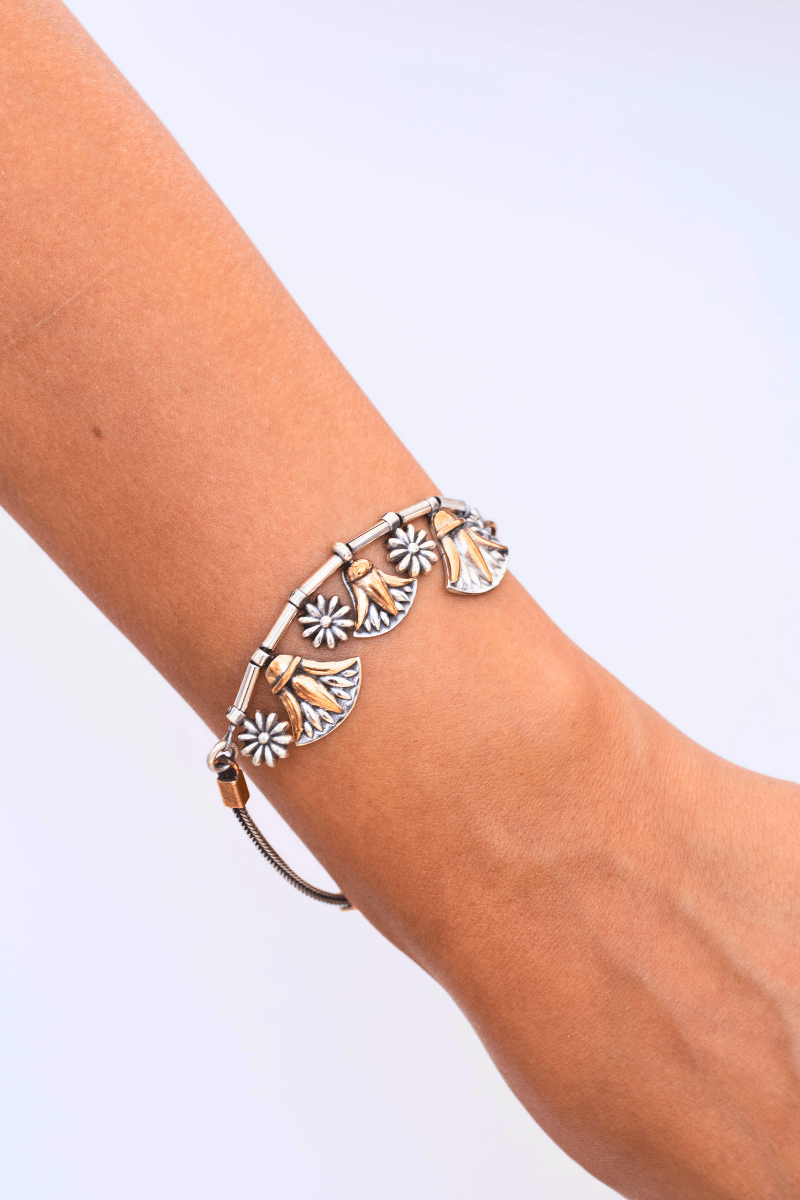 Lotus & Flower Rose Gold Bracelet
