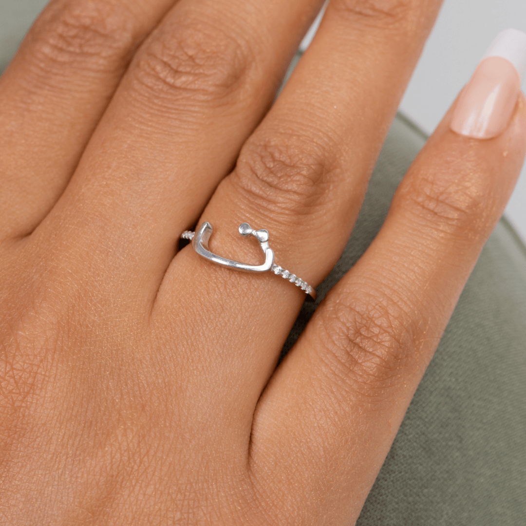 Zircon Letter Ring