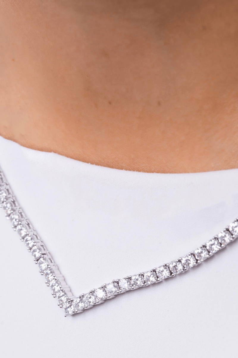 Zircon V Tennis Necklace