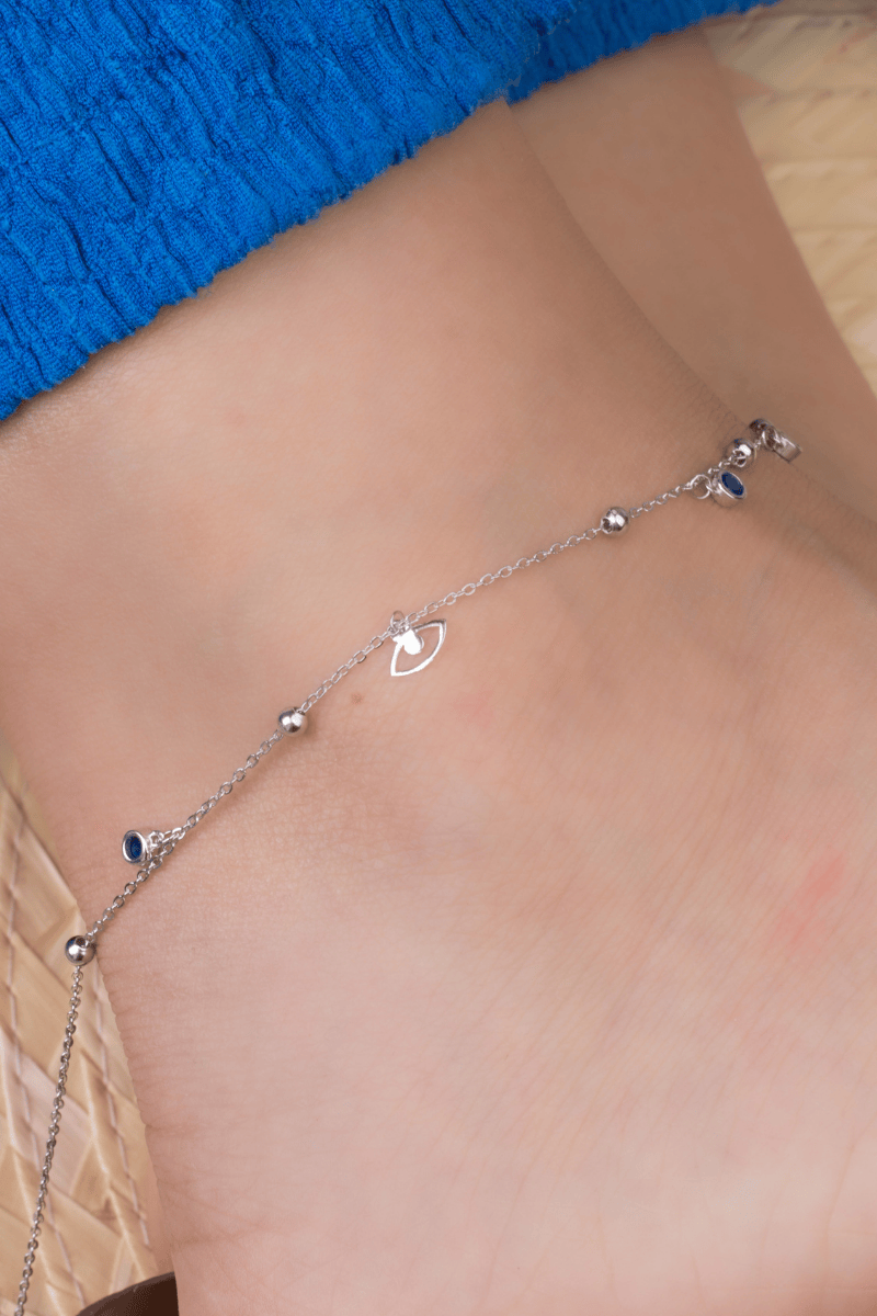 Zircon Blue & Eye Anklet