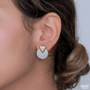 Plain Heart & Circle Gold Plated Earring