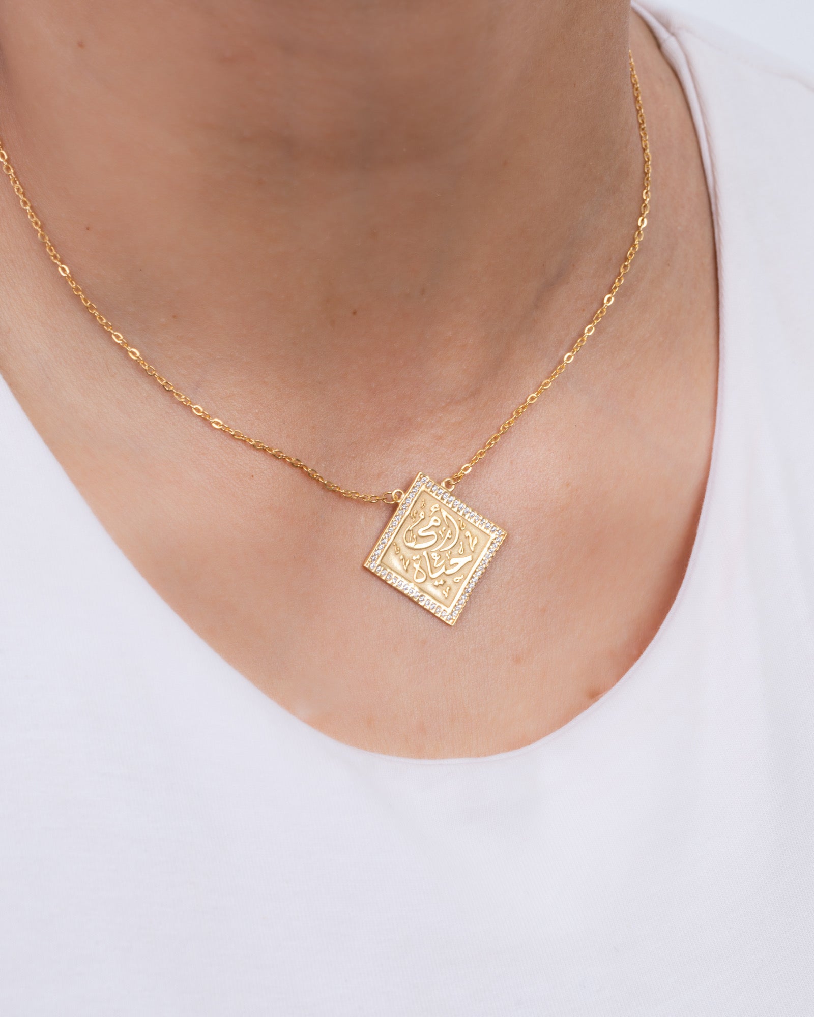 Zircon Omy Hayah Gold Plated Necklace