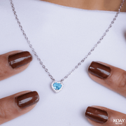 Zircon Aqua Heart Necklace
