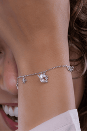 Zircon Butterfly & Pearl Bracelet