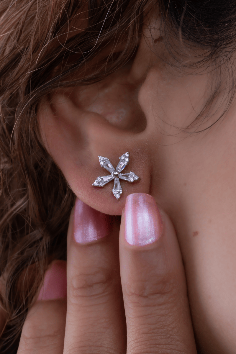 Zircon Flower (07) Earring