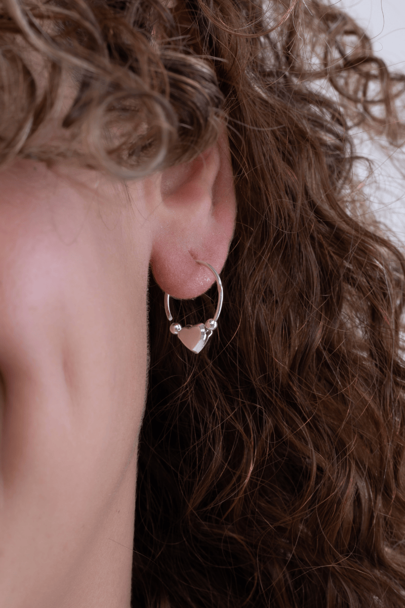 Plain Heart Hoop Earring